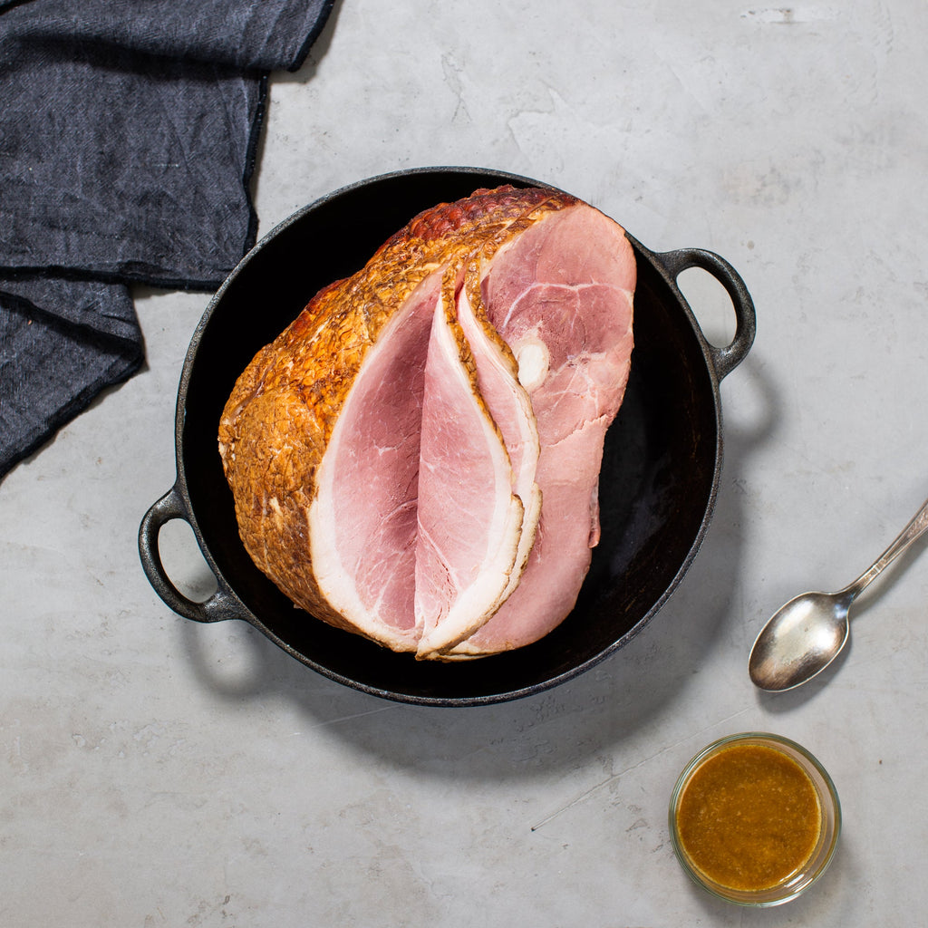 Half Spiral Cut Ham Pasture Raised Pork with No antibiotics Porter Road